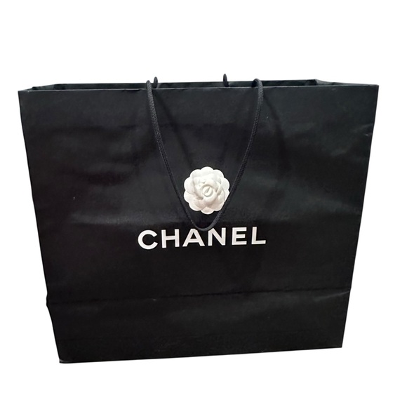 Chanel Black & White Giant Shopping Bag with Camelia - 19.75" x 17.75" x 9.5" - Picture 3 of 16